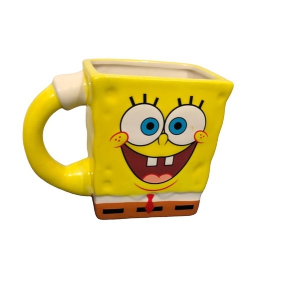 Nickelodeon‎ Spongebob squarepants yellow ceramic coffee mug new - Picture 1 of 11